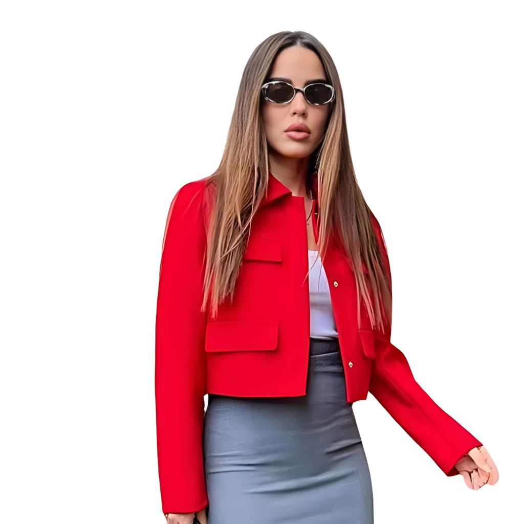 Casaco Feminino Cropped Vermelho — BeneDonna