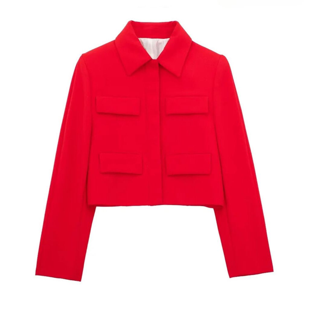 Casaco Feminino Cropped Vermelho — BeneDonna