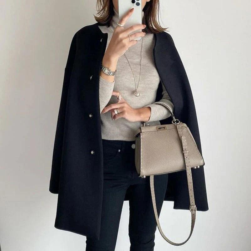 Casaco Feminino Elegante de Inverno com Caimento Solto — BeneDonna