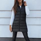 Colete Longo Feminino Puffer Matelassado com Capuz — BeneDonna