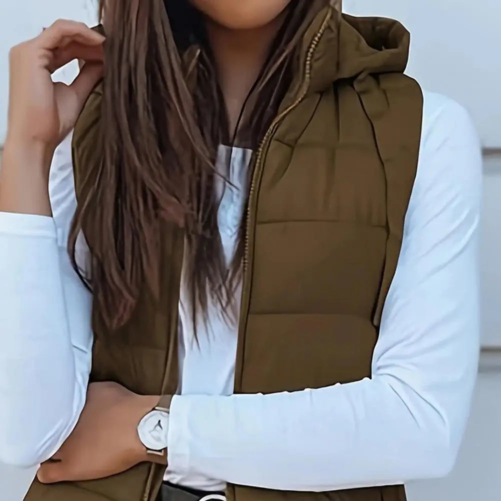 Colete Longo Feminino Puffer Matelassado com Capuz — BeneDonna