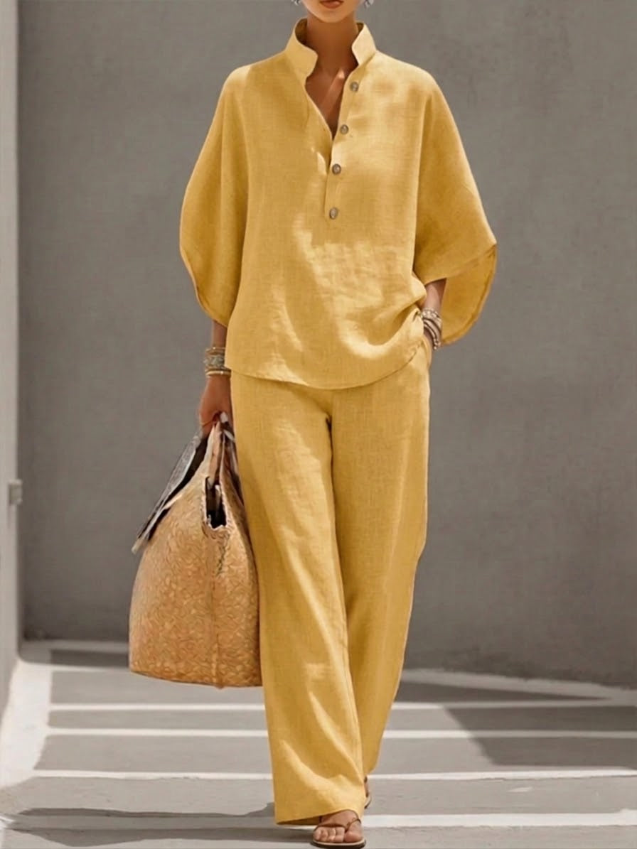 Conjunto de blusa de mangas morcego e pantalona — Bene Donna — imagem 07