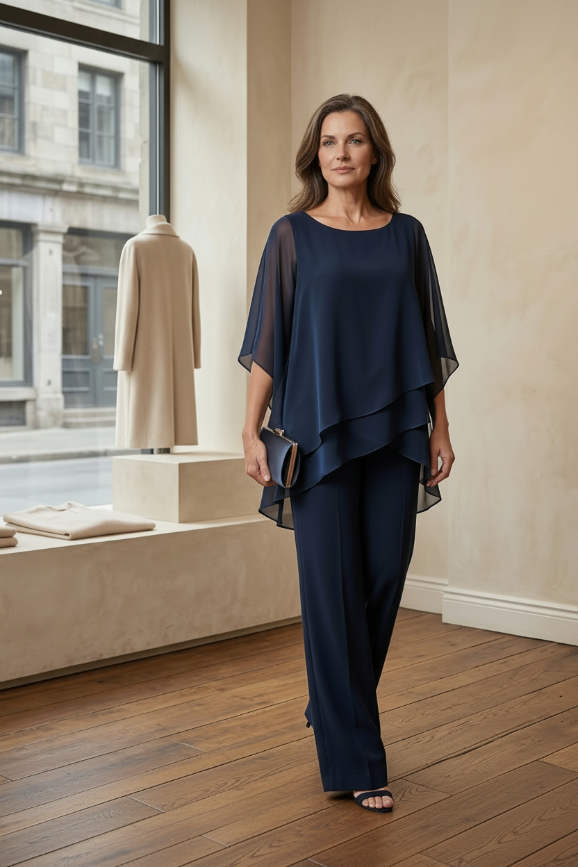 Conjunto de blusa em camadas e pantalona — Bene Donna — imagem 09