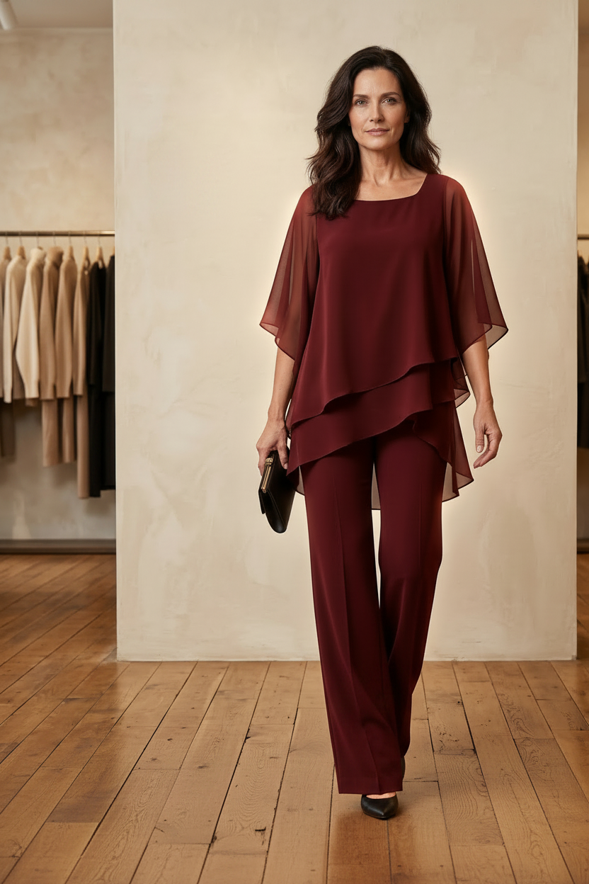 Conjunto de blusa em camadas e pantalona — Bene Donna — imagem 11