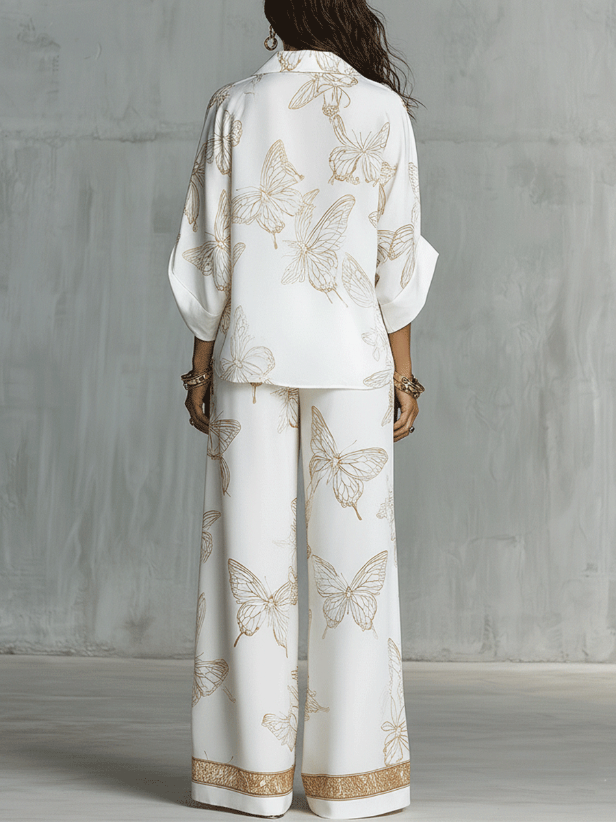 Conjunto de blusa fluida e pantalona de modelagem ampla — Bene Donna — imagem 02