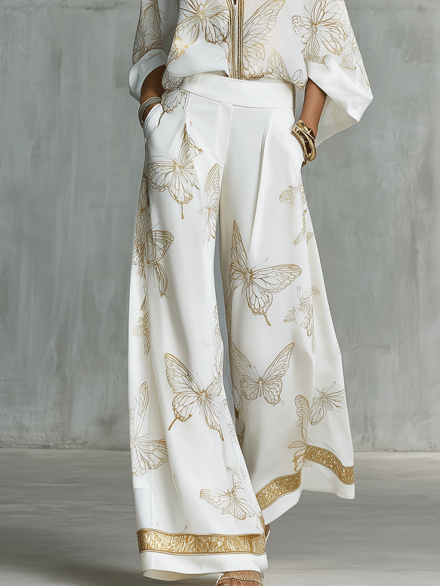 Conjunto de blusa fluida e pantalona de modelagem ampla — Bene Donna — imagem 04