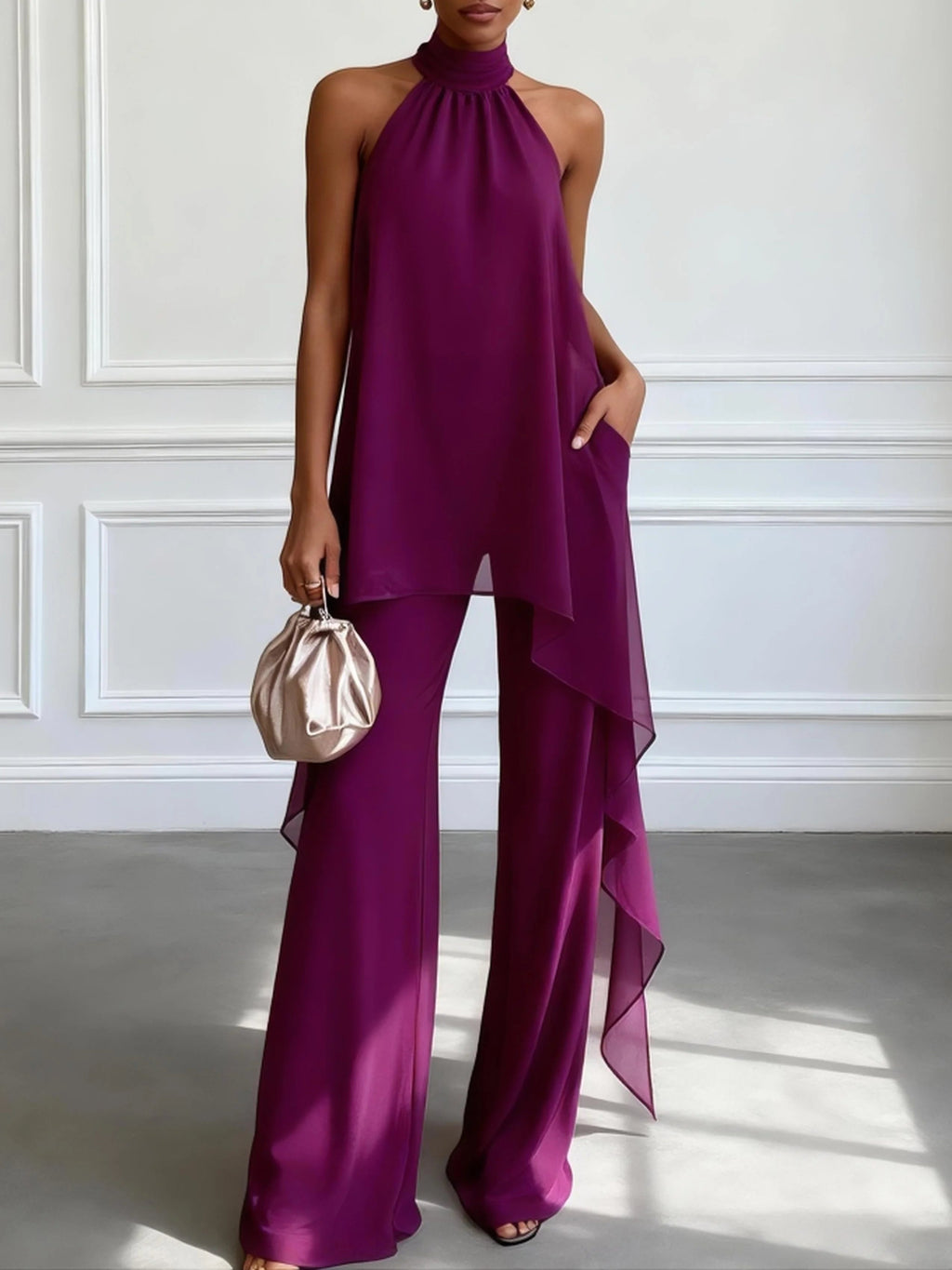 Conjunto de blusa frente única e pantalona — Bene Donna — imagem 01