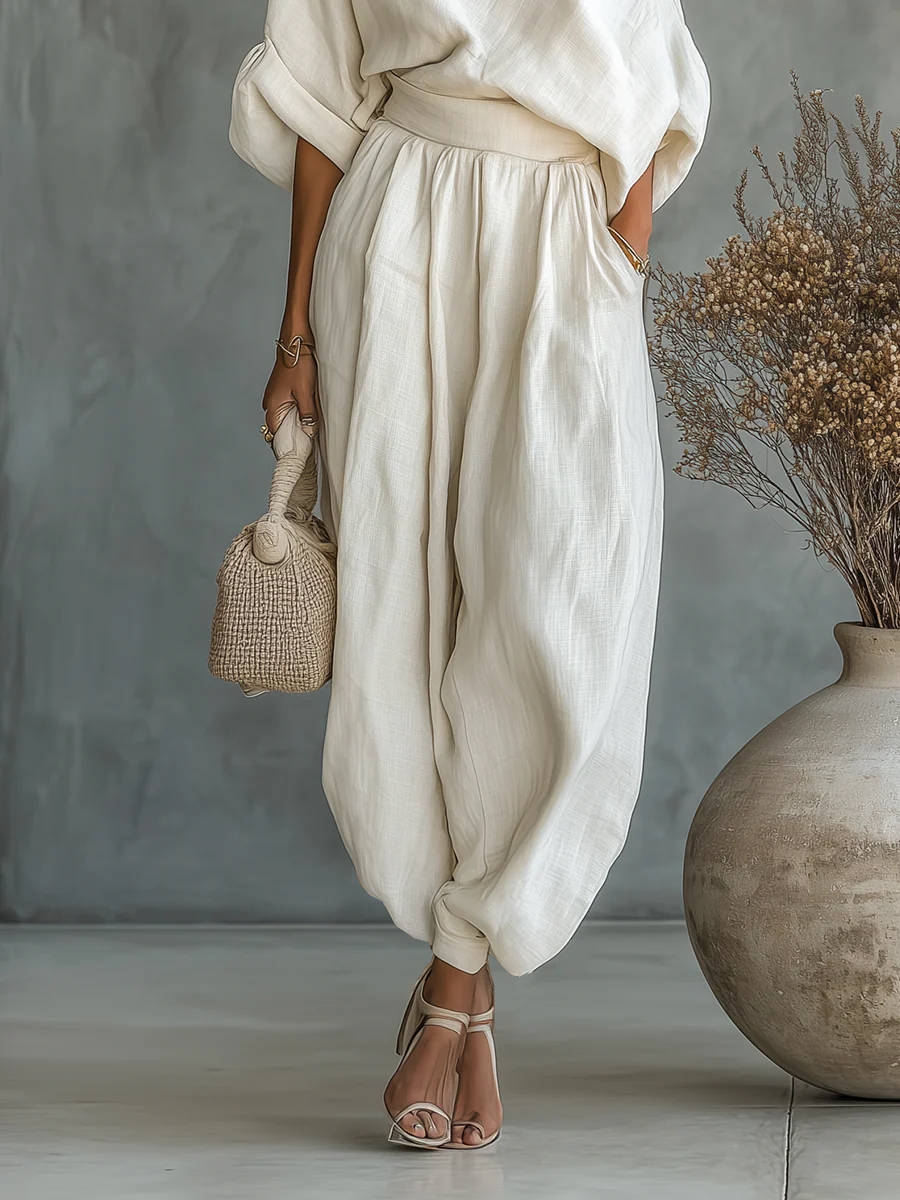 Conjunto de blusa ombro a ombro e calça afunilada — Bene Donna — imagem 03