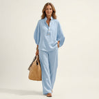 Conjunto de camisa ampla com mangas morcego e calça — Bene Donna — imagem 07