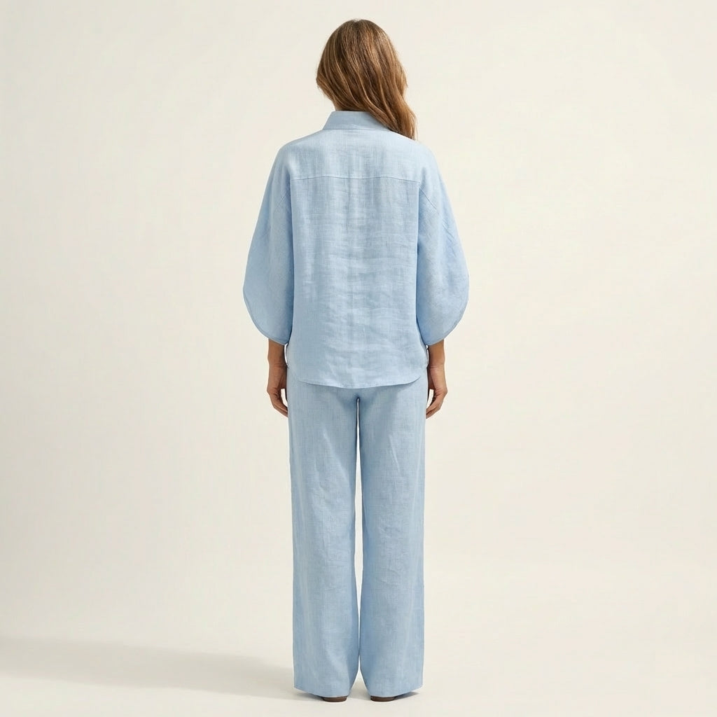 Conjunto de camisa ampla com mangas morcego e calça — Bene Donna — imagem 08