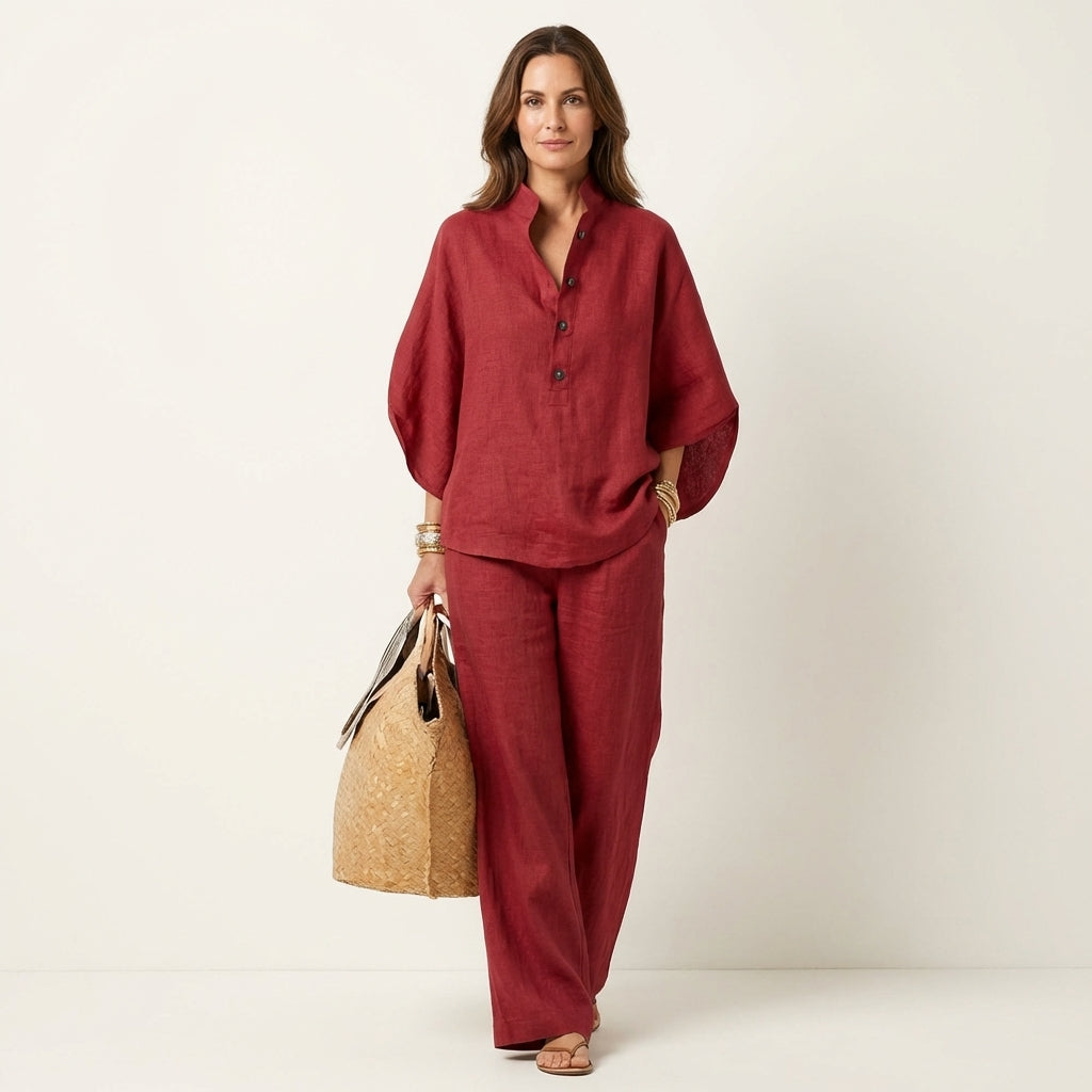 Conjunto de camisa ampla com mangas morcego e calça — Bene Donna — imagem 13