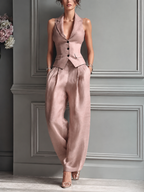 Conjunto de colete com botões e pantalona — Bene Donna — imagem 01
