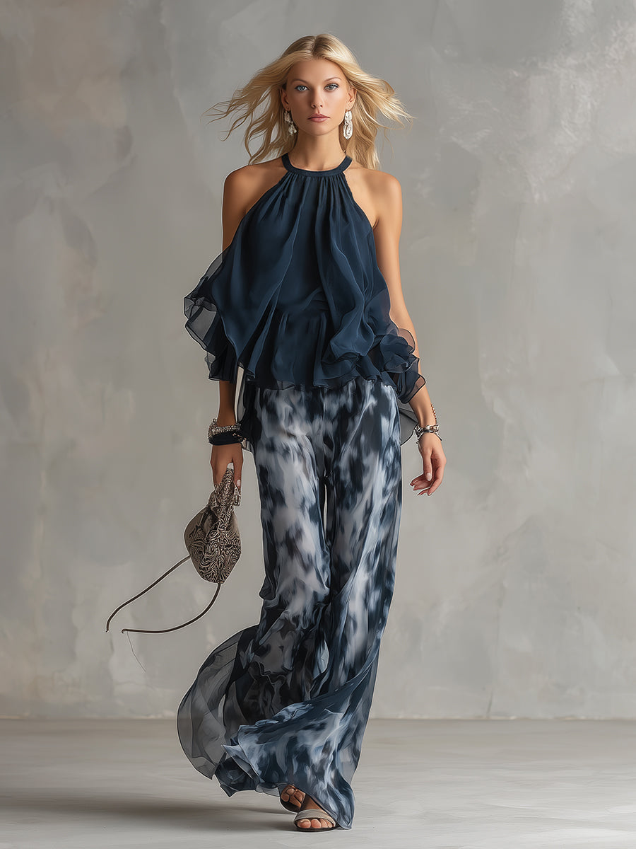 Conjunto de duas peças com blusa e caimento fluido — Bene Donna — imagem 02