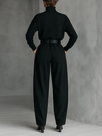Conjunto de suéter de gola alta e calça reta — Bene Donna — imagem 04