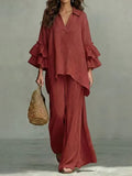 Conjunto de túnica com mangas de babados e pantalona — Bene Donna — imagem 01