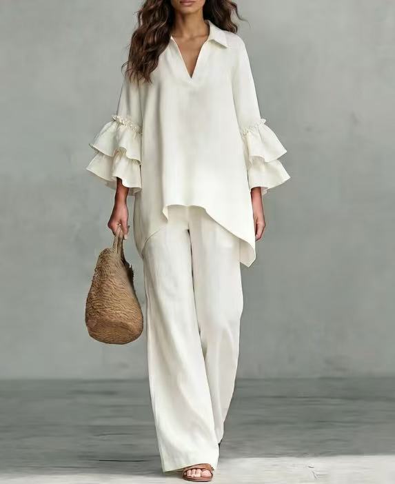 Conjunto de túnica com mangas de babados e pantalona — Bene Donna — imagem 04