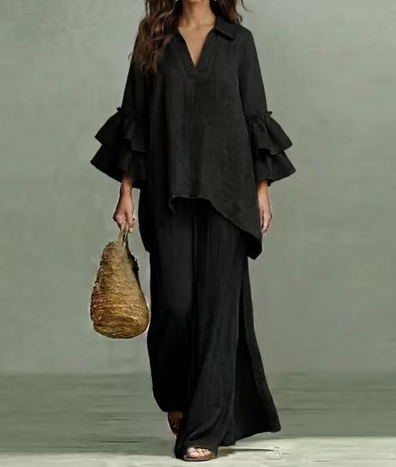 Conjunto de túnica com mangas de babados e pantalona — Bene Donna — imagem 06