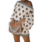 Conjunto estampado de blusa com mangas balonê e shorts — Bene Donna — imagem 01