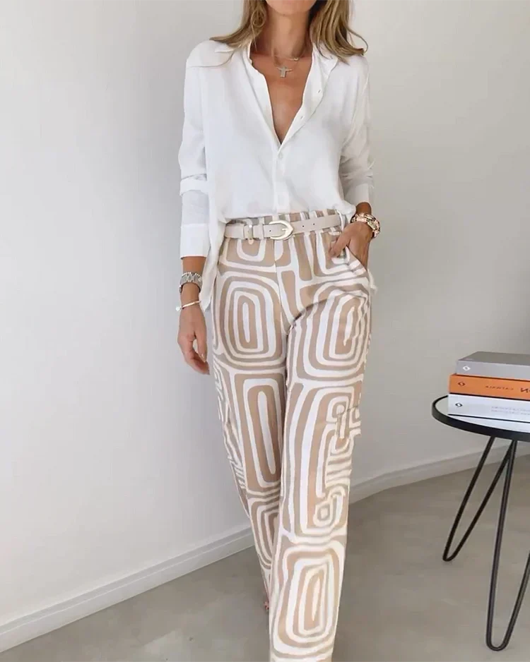 Conjunto estampado de camisa e pantalona — Bene Donna — imagem 02