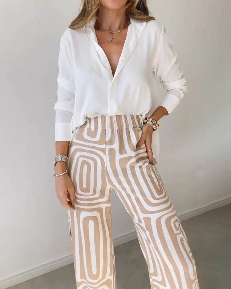 Conjunto estampado de camisa e pantalona — Bene Donna — imagem 03