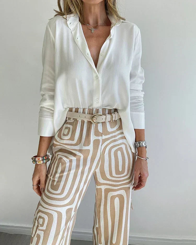 Conjunto estampado de camisa e pantalona — Bene Donna — imagem 04