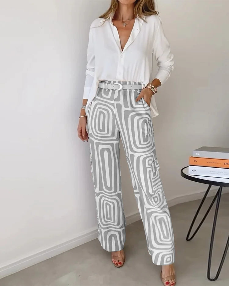 Conjunto estampado de camisa e pantalona — Bene Donna — imagem 05