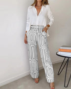 Conjunto estampado de camisa e pantalona — Bene Donna — imagem 05
