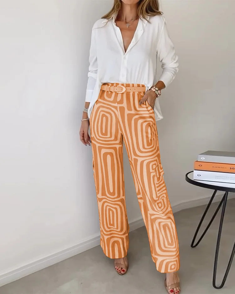 Conjunto estampado de camisa e pantalona — Bene Donna — imagem 06