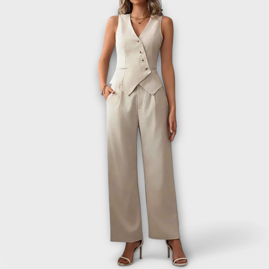Conjunto feminino de colete e calça de algodão — Bene Donna — imagem 01