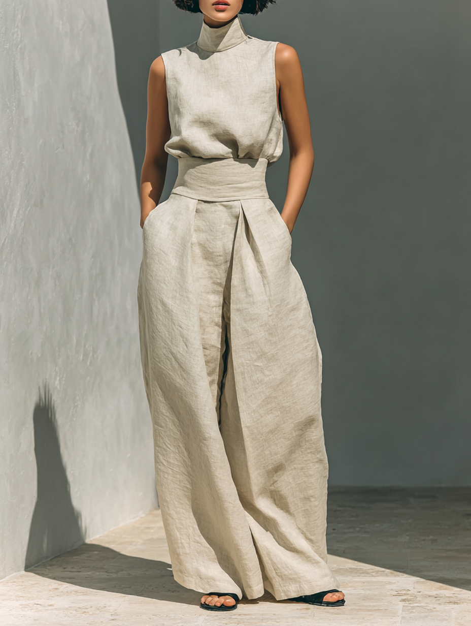 Conjunto feminino de regata e calça pantalona — Bene Donna — imagem 01