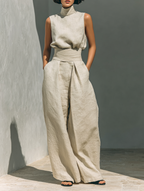 Conjunto feminino de regata e calça pantalona — Bene Donna — imagem 01