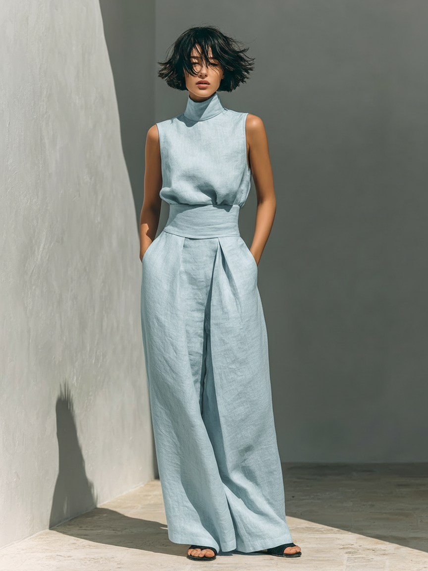 Conjunto feminino de regata e calça pantalona — Bene Donna — imagem 03