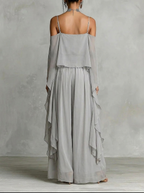 Conjunto fluido com blusa ombro a ombro — Bene Donna — imagem 02