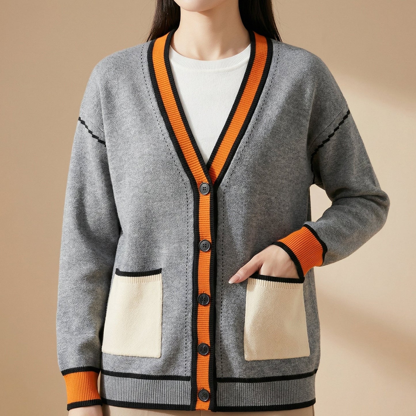 Cardigan Feminino Tricô de Viscose