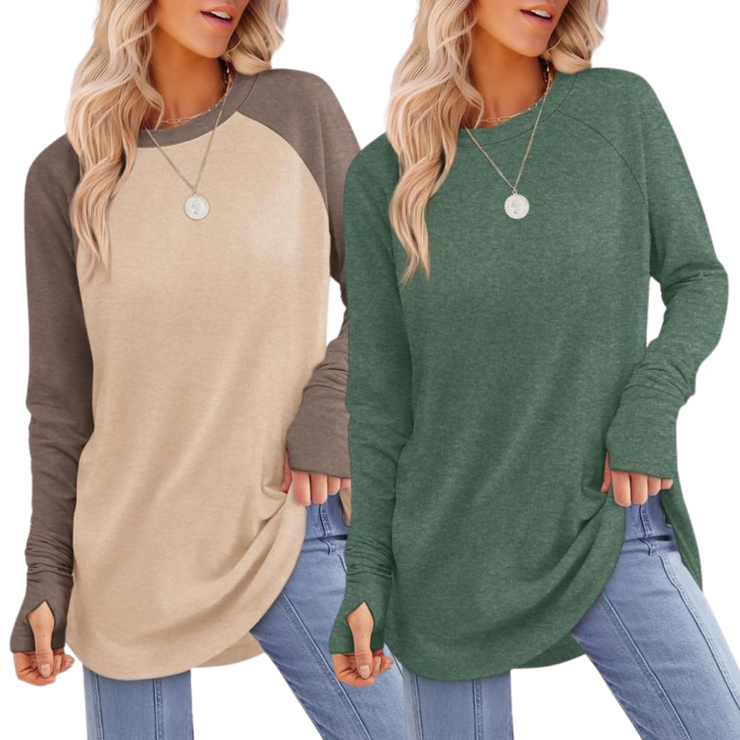 Kit de duas blusas alongadas com abertura para o polegar — Bene Donna — imagem 07
