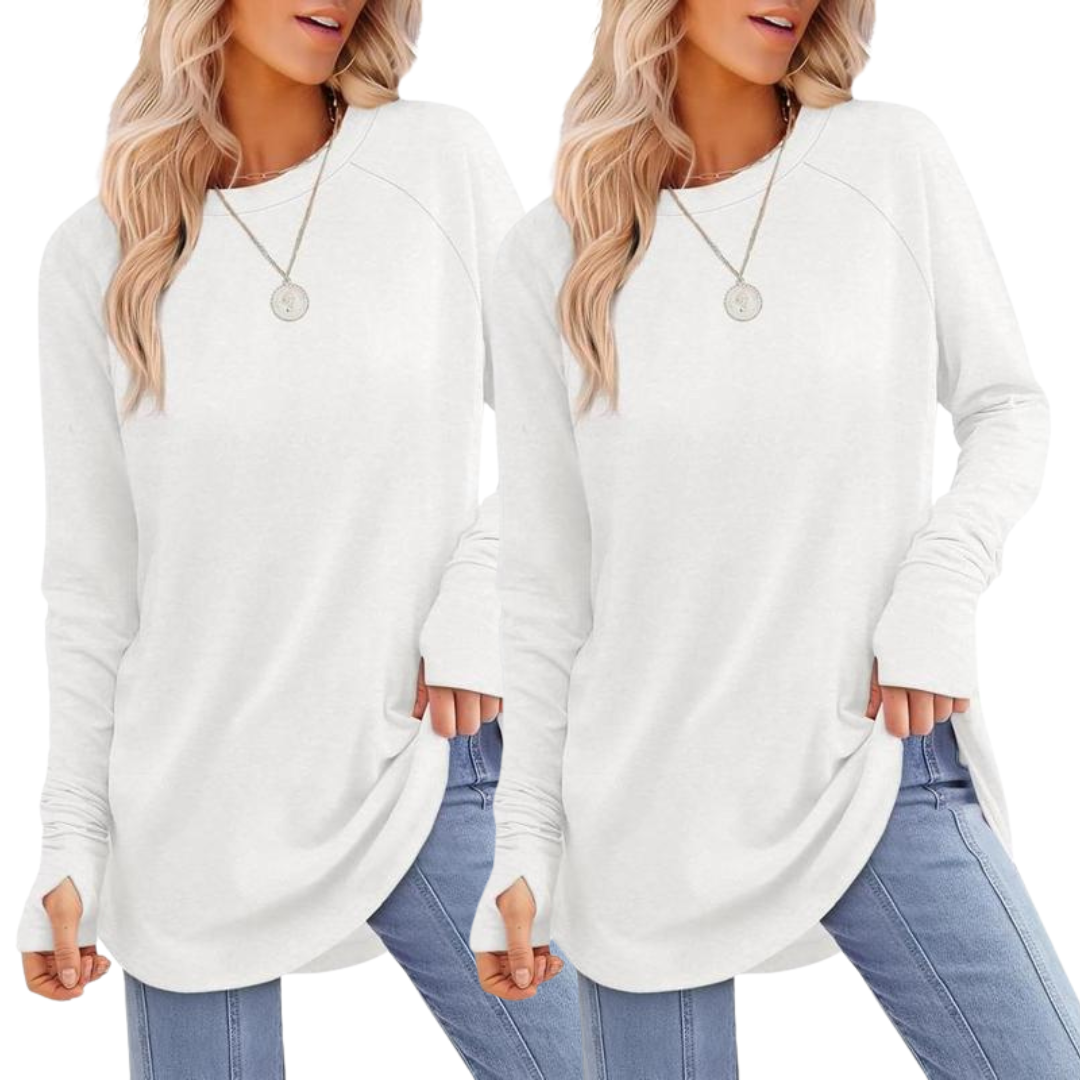 Kit de duas blusas alongadas com abertura para o polegar — Bene Donna — imagem 10