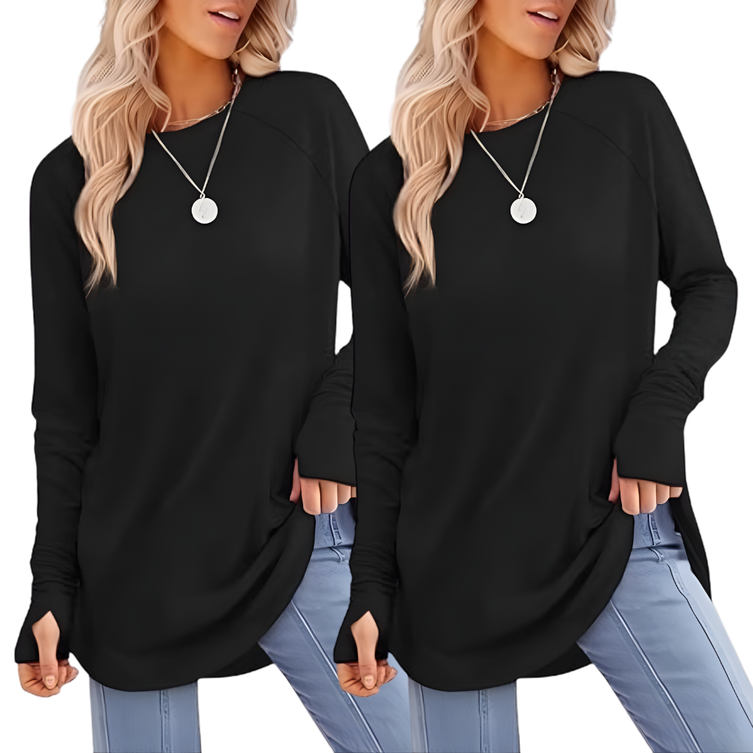 Kit de duas blusas alongadas com abertura para o polegar — Bene Donna — imagem 11