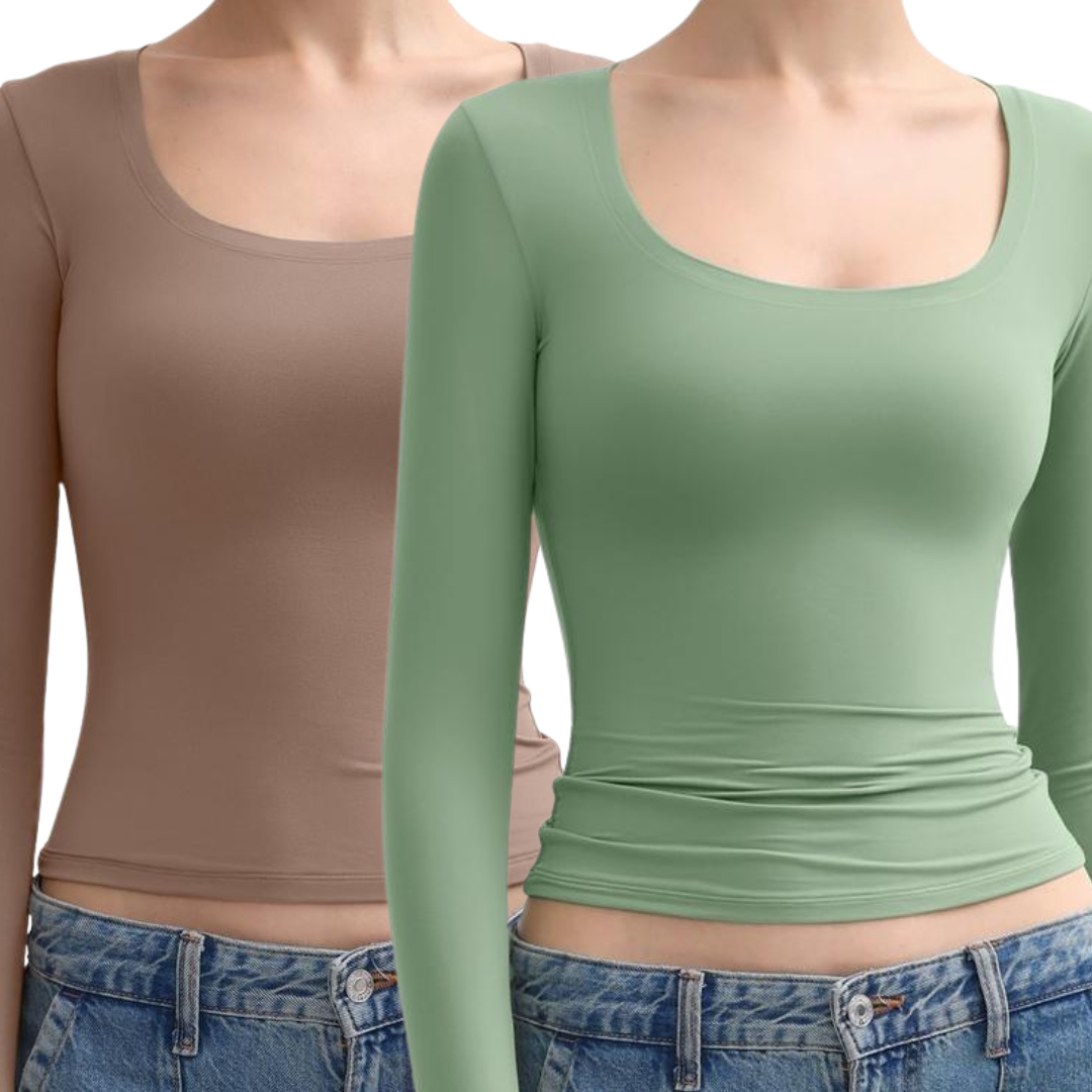 Kit de duas blusas de mangas longas com decote arredondado — Bene Donna — imagem 05