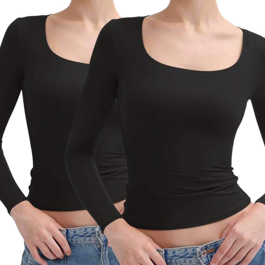 Kit de duas blusas de mangas longas com decote arredondado — Bene Donna — imagem 07
