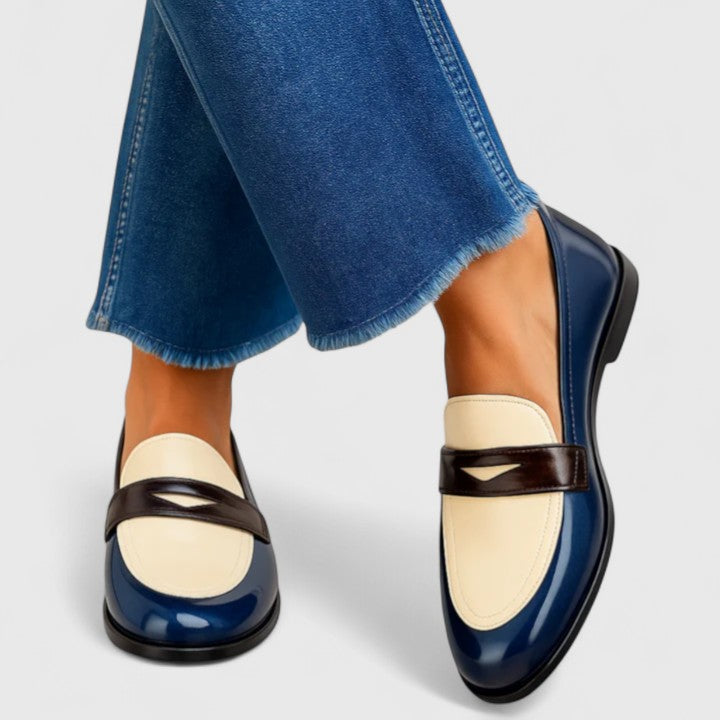 Mocassim bicolor com faixa na parte superior — Bene Donna — imagem 01