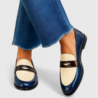 Mocassim bicolor com faixa na parte superior — Bene Donna — imagem 01