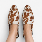 Mocassim de estampa animal em marrom e branco — Bene Donna — imagem 02