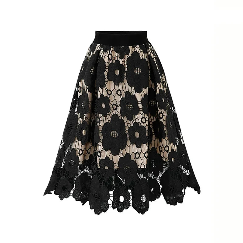 Saia Midi de Renda Boho — BeneDonna