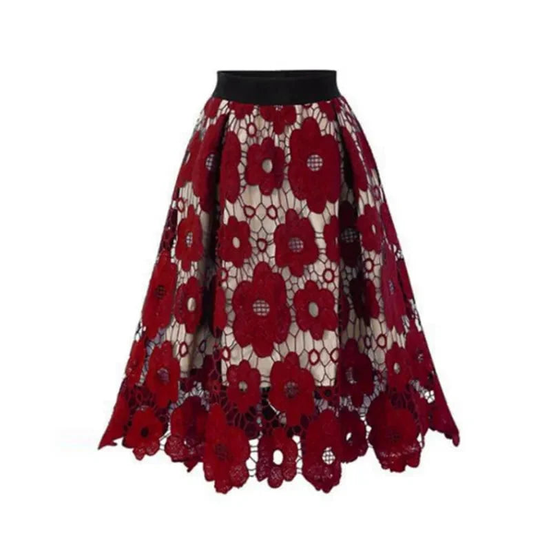 Saia Midi de Renda Boho — BeneDonna