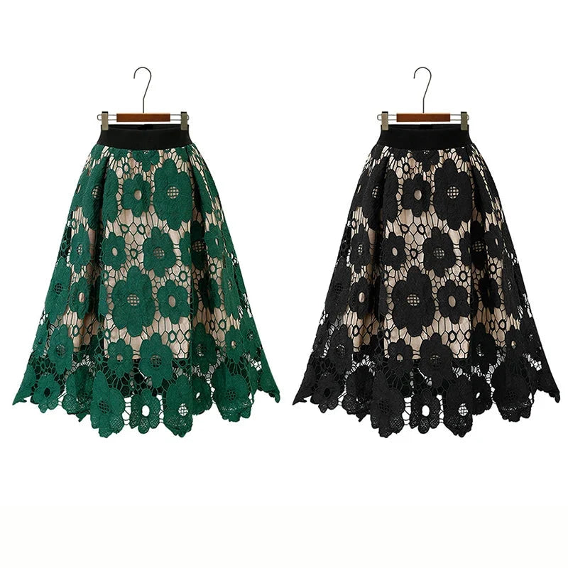 Saia Midi de Renda Boho — BeneDonna