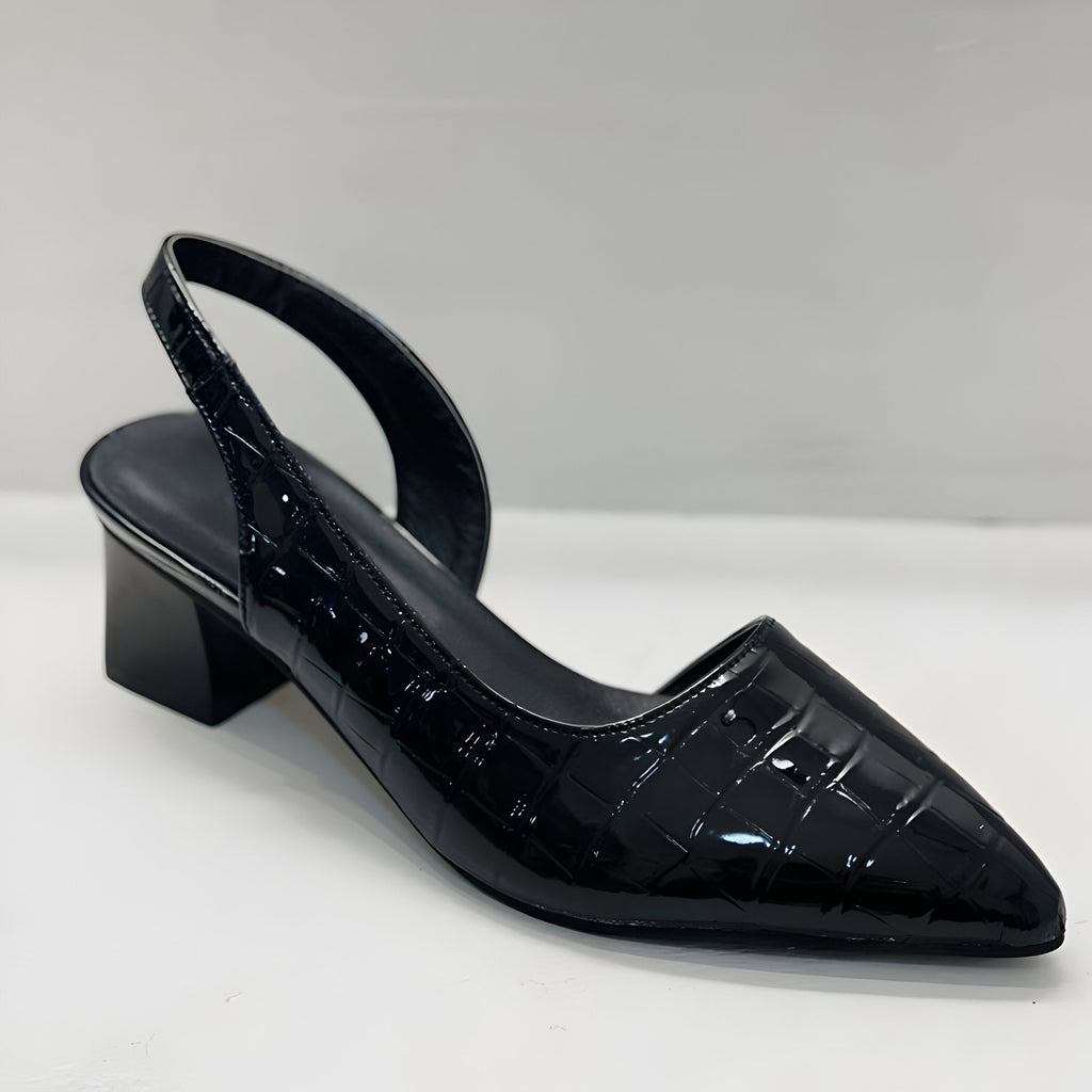 Scarpin de salto bloco baixo com tira traseira — Bene Donna — imagem 05