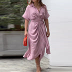 Vestido chemise estampado com faixa na cintura — Bene Donna — imagem 09