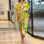 Vestido chemise estampado com faixa na cintura — Bene Donna — imagem 13