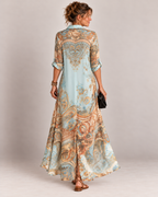 Vestido chemise longo com estampa barroca — Bene Donna — imagem 03