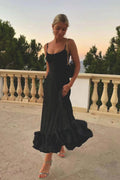 Vestido de alças finas com saia evasê e barra de babados — Bene Donna — imagem 04